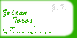 zoltan toros business card