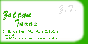 zoltan toros business card